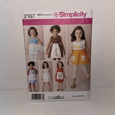 SIMPLICITY 2167 CHILD'S DRESSES AND HANGER COVER SIZE 3-8