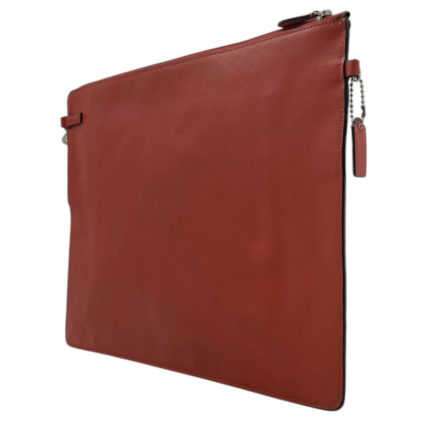 Borsa pochette Coach F6520 pelle saffiano manica tablet zip business pochette ARANCIONE