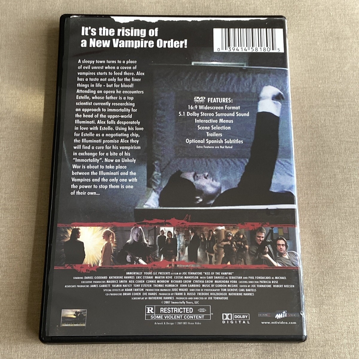 Kiss Of The Vampire (DVD 2009) Joe Tornatore Horror Romance