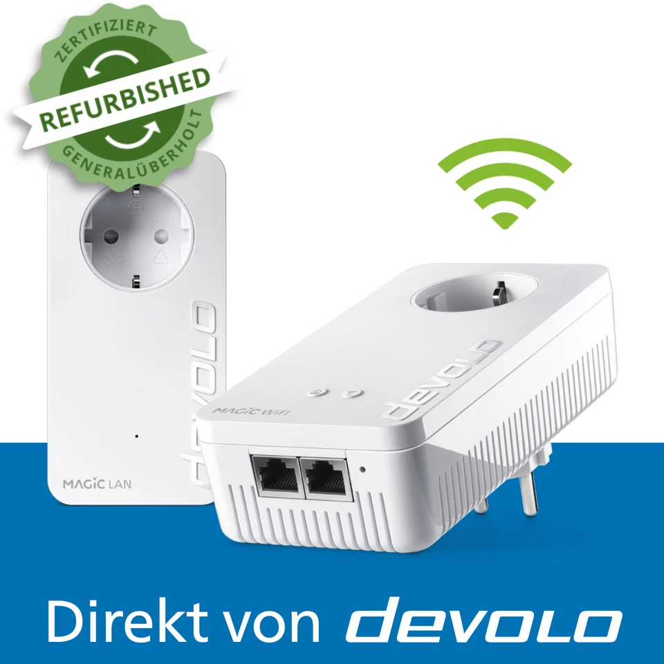 devolo Magic 2 WiFi next Powerline 2400 Mbps Mesh WLAN Verstärker 2x Adapter