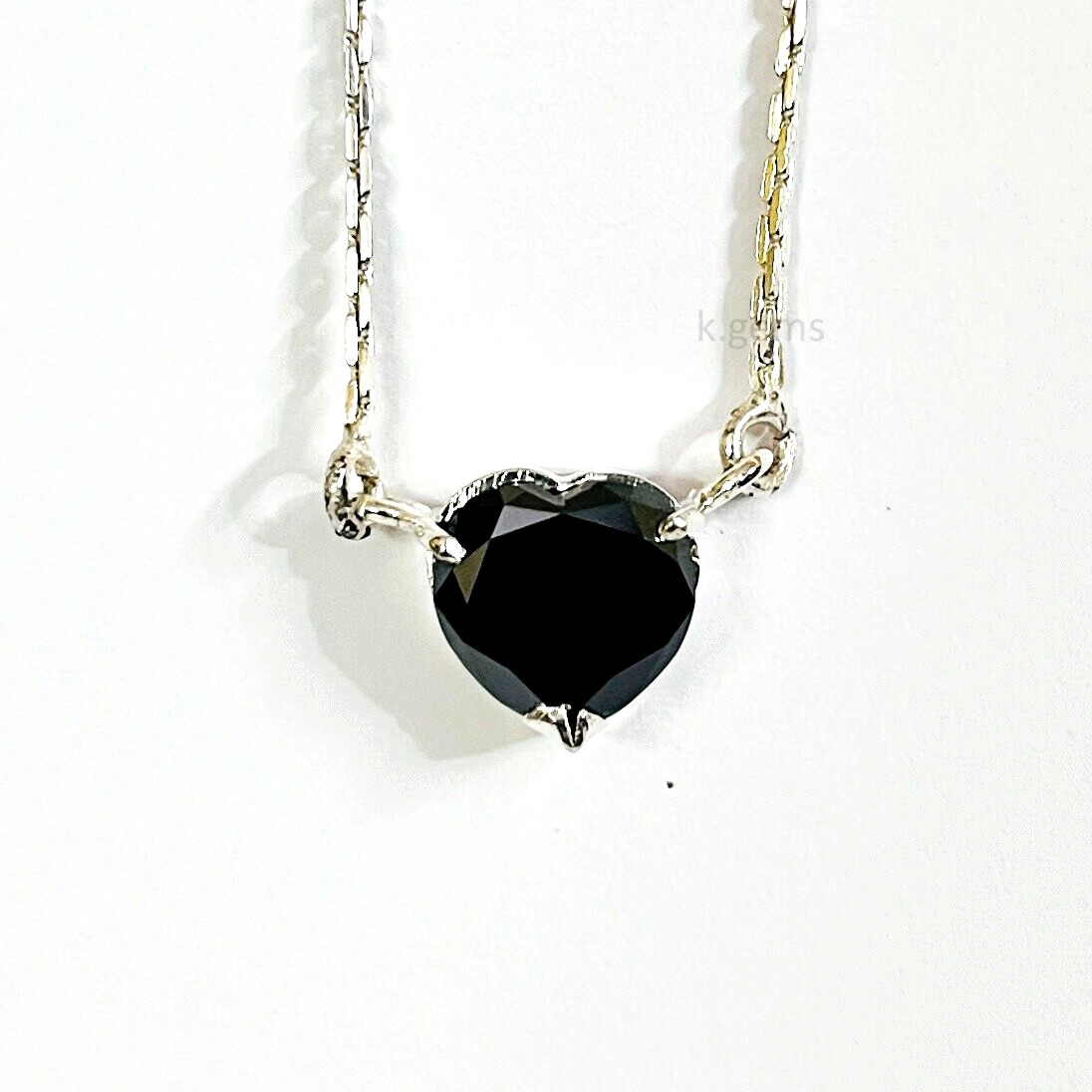 5 Ct Black Diamond Pendant Heart Shape Quality AAA Certified ! Gift For Partner