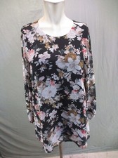 FOREVER 21 Size S Womens Multicolor Floral Round Neck Back Zip Short Dress 801