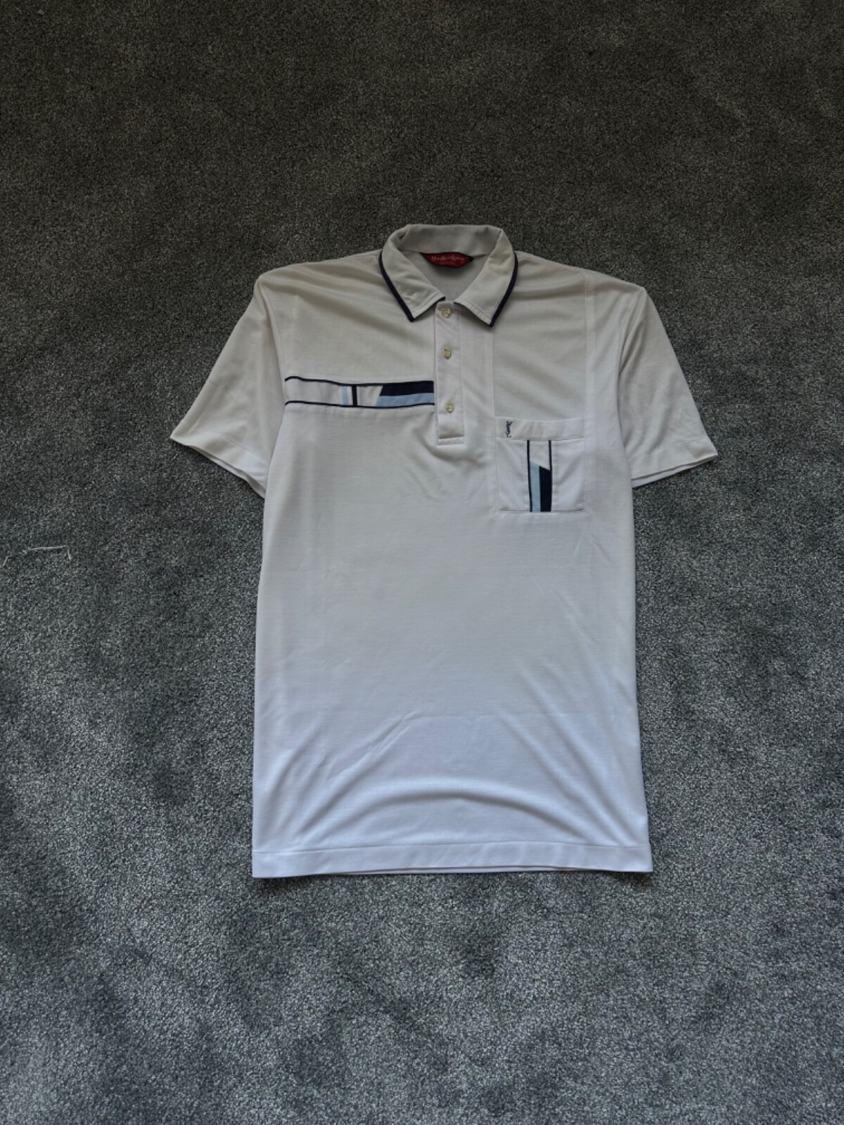 Polo YSL Yves Saint Laurent made in France vintage taglia:Xl blu lusso