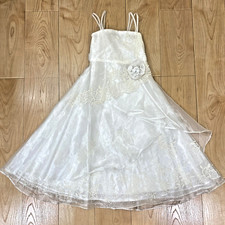 Girl's White Beaded A-line Sleeveless White Dress / Flower Girl / Formal / 4T