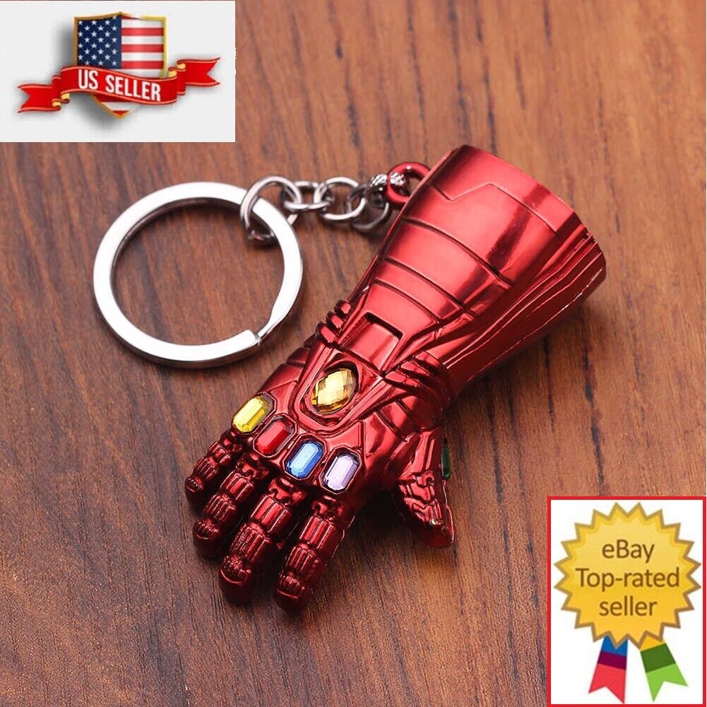 Marvel Avengers Endgame Iron Man Red Infinity Gauntlet Metal Keychain Key chain