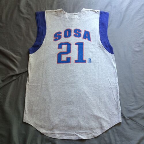 Vintage 2000 Y2K Logo Athletic Chicago Cubs Sammy Sosa Button Jersey Shirt Sz L - Picture 1 of 9