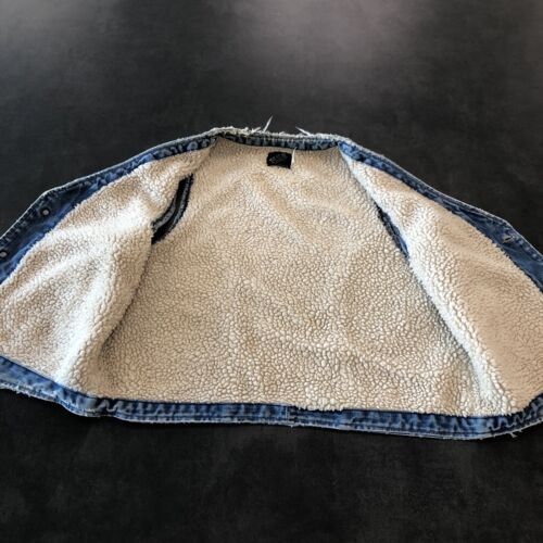 Vintage Maverick Sanfor-Set Denim Fleece Lined Vest 3 Button 2 Pocket Men Size L - Picture 19 of 24