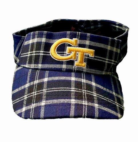 Cappello berretto con visiera a quadretti in perfette condizioni Georgia Tech TOTW blu scuro adatto per adulti buzz golf
