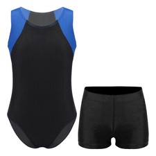 Boys Athletic Leotard and Shorts Gymnastics Unitard Competition Training Clothes