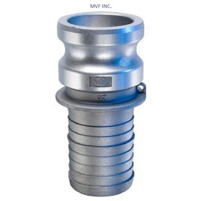 3'' Type E Camlock Male Adapter x Hose Barb Aluminum Hose Fitting E300IAL