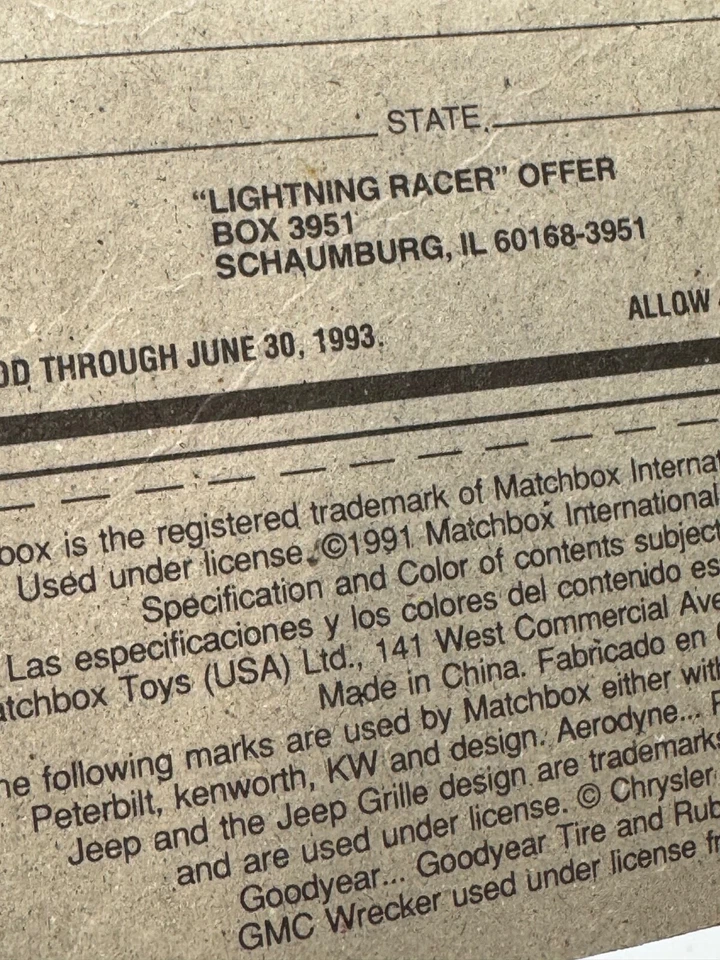 1991 MATCHBOX SUPERFAST THE #23 VOLVO CAMINHÃO CONTÊINER VERMELHO COM CAIXA BRANCA NOVO - Imagem 4 de 4