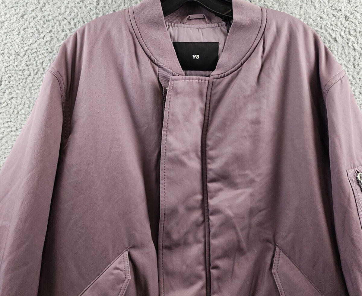 Y-3 Legacy Bomber Jacket Men's L Light Purple Side Pockets Y-3 Legacy Bomber Jacket Men's L Light Purple Side Pockets