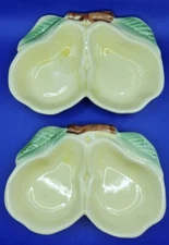 Set of 2 Pear Dishes Hoenig Of California Pottery Yellow Trinket Bowls