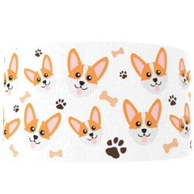 1 inch (1 yard) Corgi Pet Puppy dog adoption fur baby Grosgrain Ribbon 1254873