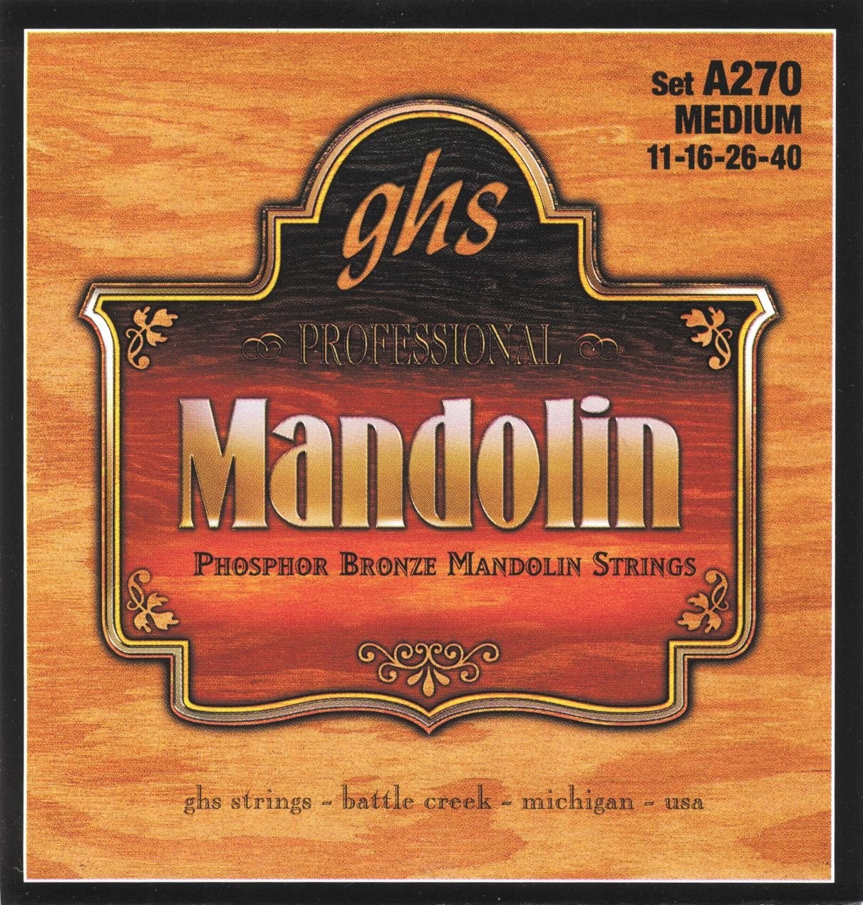 Cordes mandoline GHS A270 jeu de tirant moyen phosphore bronze pour guitare mandoline
