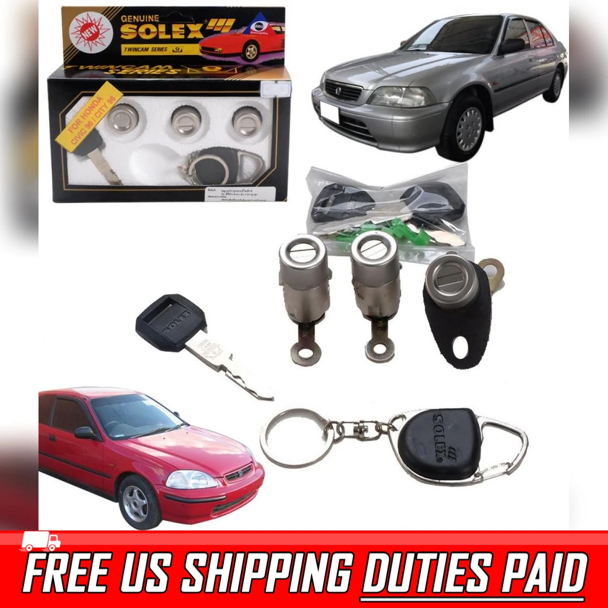 FIT 1996-2000 Honda Civic City Solex Door Lock Security Safety