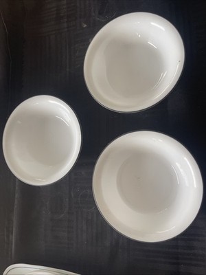 Corelle Corning Garden Getaway Soup /Cereal Bowls Black Rim - 3 Pcs.