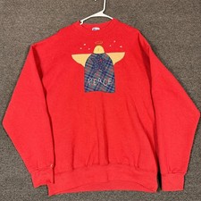 Vintage Pro Player Red Angel Peace Applique Sweatshirt XXL Made in USA Retro