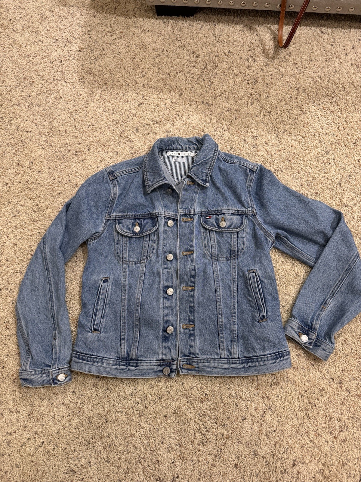 Tommy Hilfiger, Vintage 1990s Tommy Hilfiger Women's Denim Jacket – Size Medium