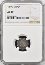 1835 Capped Bust Half Dime H10CNGC XF 40