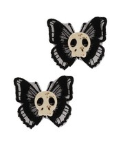 Halloween Skull Hair Clips Butterfly Halloween Skeleton Butterfly Gothic Hair...
