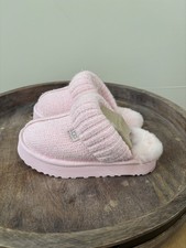 UGG Kids Classic Scuffete Knit Baby Pink Slipper Mule Size 13 New