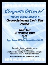 Kendry Páez 2025-26 Topps Chrome UEFA Club C...