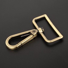 1.5 Inch Brushed Brass Purse Lobster Clasp Swivel Snap Hook, 50 PK
