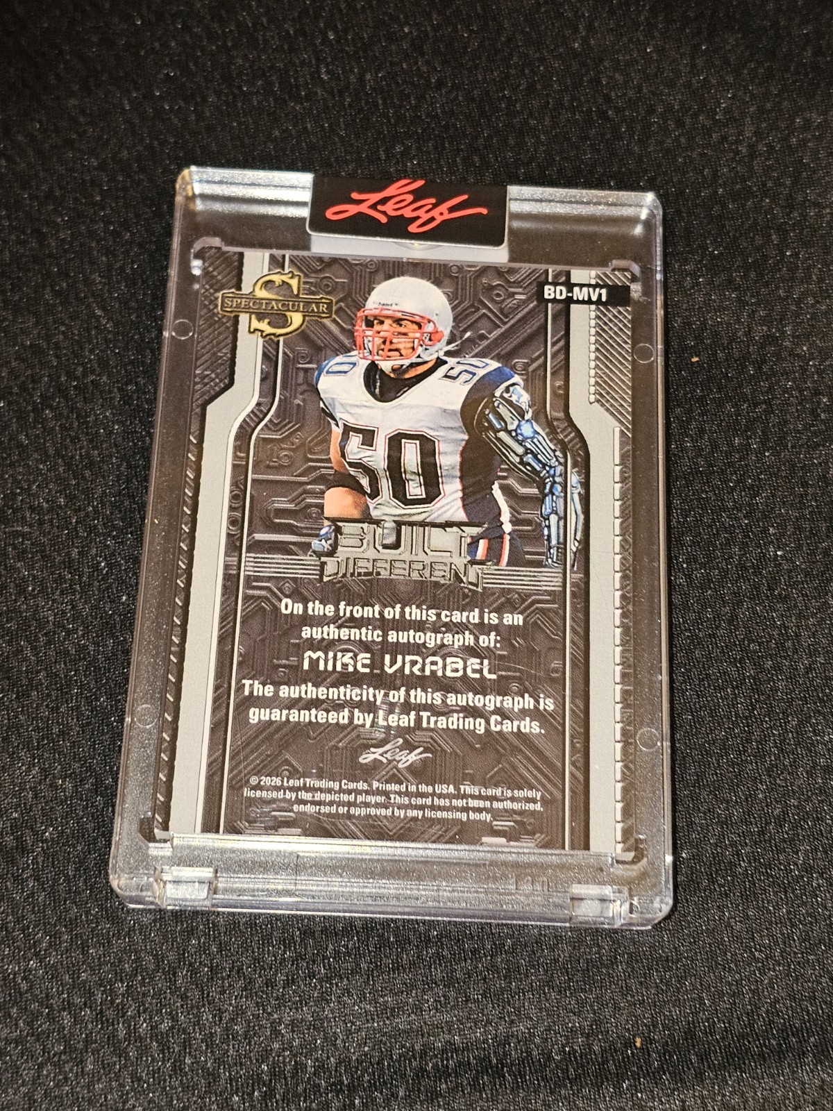 2026 Leaf Mike Vrabel Gold Auto 1/1 view 2