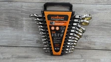 12-Piece SAE Flex-Head Ratcheting WRENCH SET With Organizer HORUSDY 