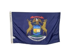 5x8' State of Michigan Flag - All Weather Nylon - Made in USA