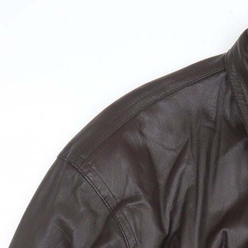 Canda Men's Brown Leather Bomber Jacket Size 42 - Picture 6 of 12