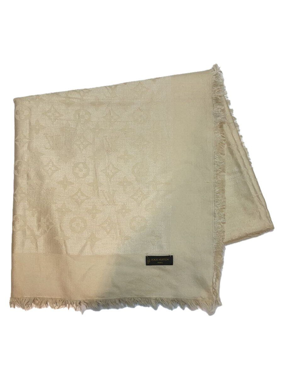 Louis Vuitton Monogram Shine Silk Shawl Scarf Beige