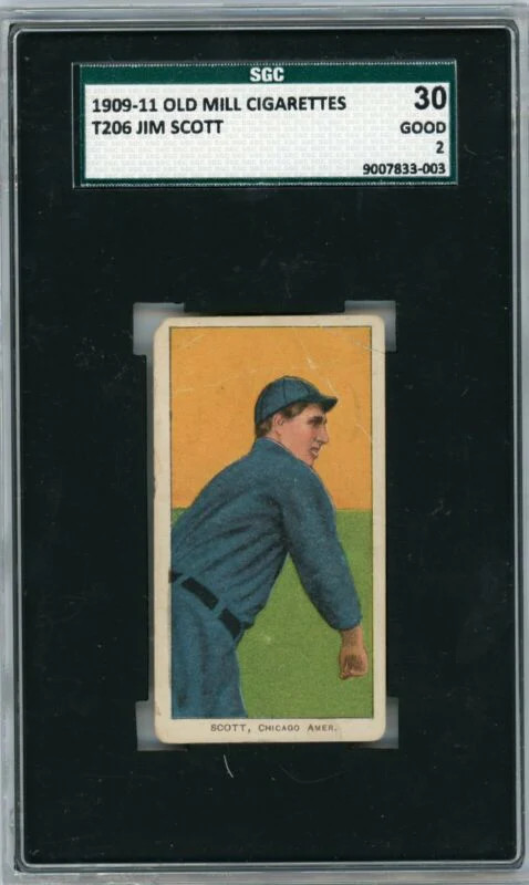 1909 T206 JIM SCOTT GOOD OLD MILL SGC 2 BASEBALL CHICAGO WHITE SOX