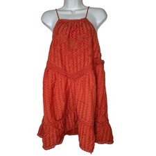 Intimately Free People NEW Embroidered/Backless Orange Mini Dress Sz.Lg Boho