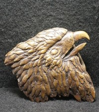 WH15164 NICE VINTAGE 1970s CUT-OUT BIRD HEAD ARTWORK SOLID BRASS BELT BUCKLE