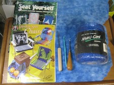 LOT OF 2 CORDED CHAIR PROJECT BOOKS  Roll of Maxi-Cord  3 MACRAME HOOK TOOLS