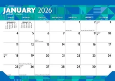Large Print | 2026 17x12 Inch Monthly Desk Pad Calendar
