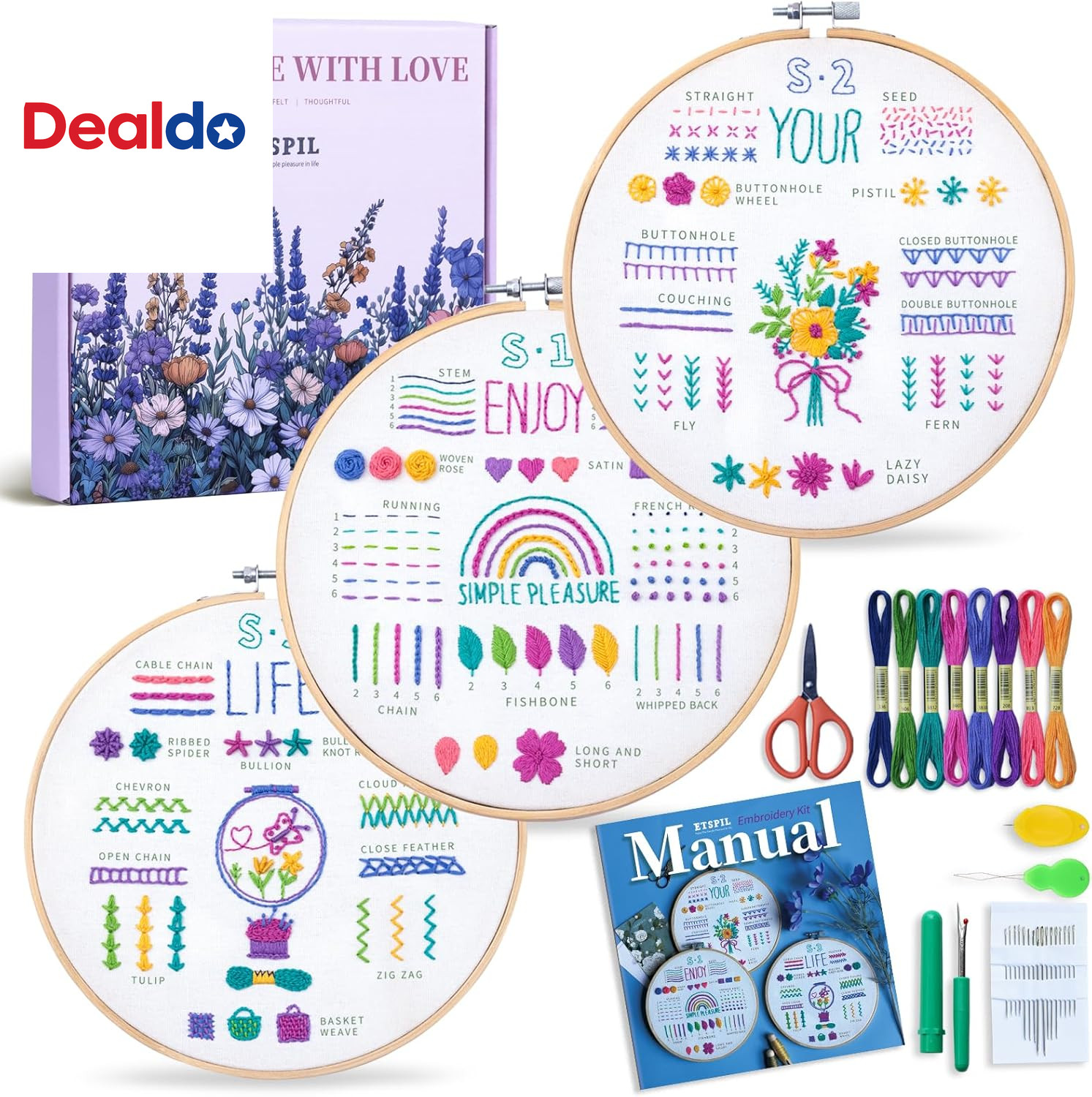 Kit For Beginners And Adults,learn 33 Stitches With Diy Stam