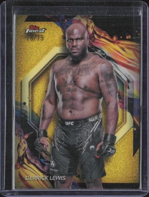 2024 Topps Finest Derrick Lewis Yellow Sparkle /75 #110