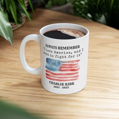 Patriotic Charlie Kirk Ceramic Mug: Inspirational Coffee Cup