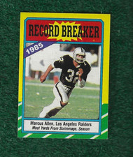 MARCUS ALLEN - USC - NFL HOF - 1986 TOPPS 1985 RECORD BREAKER CARD # 1 - RAIDERS