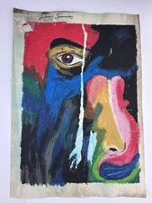 Lucas Samaras COA Art Painting Original Drawing Vintage Paper Signed