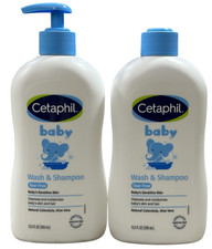 Cetaphil Baby Wash  Shampoo, 13.5oz Pack of 2, Hypoallergenic, 1 Broken Pump 