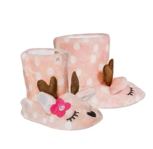 Deer Doe Toddler Girls House Shoes Slipper Boots Slippers Booties Slip proof NEW - Image 2 of 4