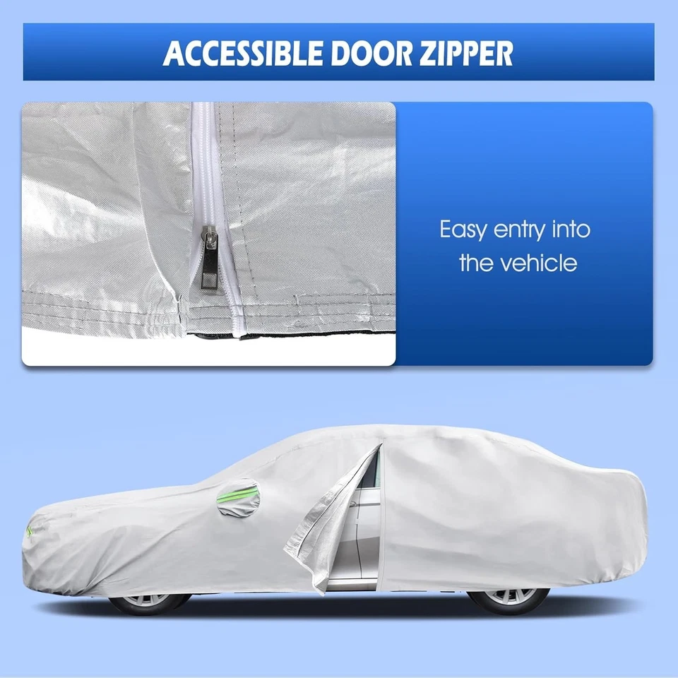Fit For Honda Civic 1991-2025 Waterproof Car Cover All Weather with Door Zipper - Изображение 3 из 4