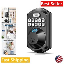 Smart Fingerprint Door Lock: Keyless Entry, Auto-Lock, BHMA Grade 3, Matte Black