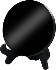 ✅ NEW Black Obsidian Scrying Mirror with Stand & Bag for Divination, Meditation,