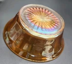 Vintage Carnival Glass 5" Iridescent Bowl Marigold Starburst - Collectible