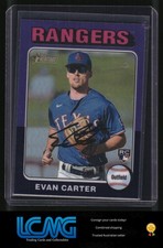 D8G 2024 Topps Heritage #170 Evan Carter Chrome Purple Refractor
